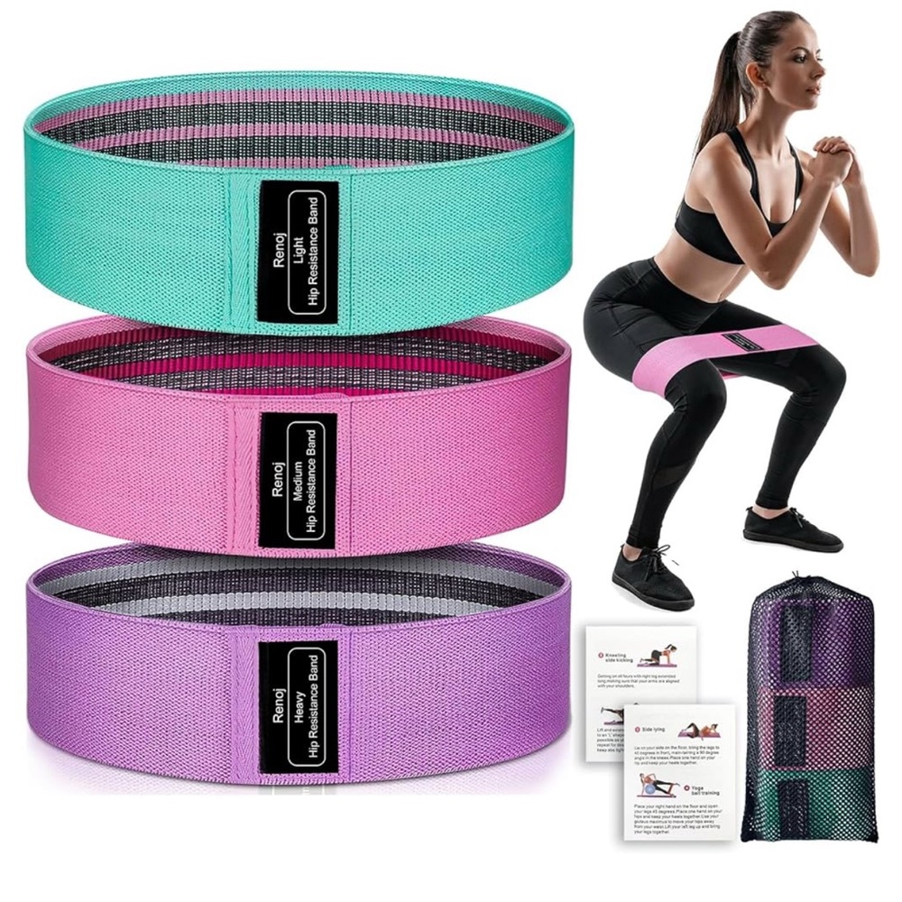 Set of 2 Resistance Bands Workout Bands for Women and Men.